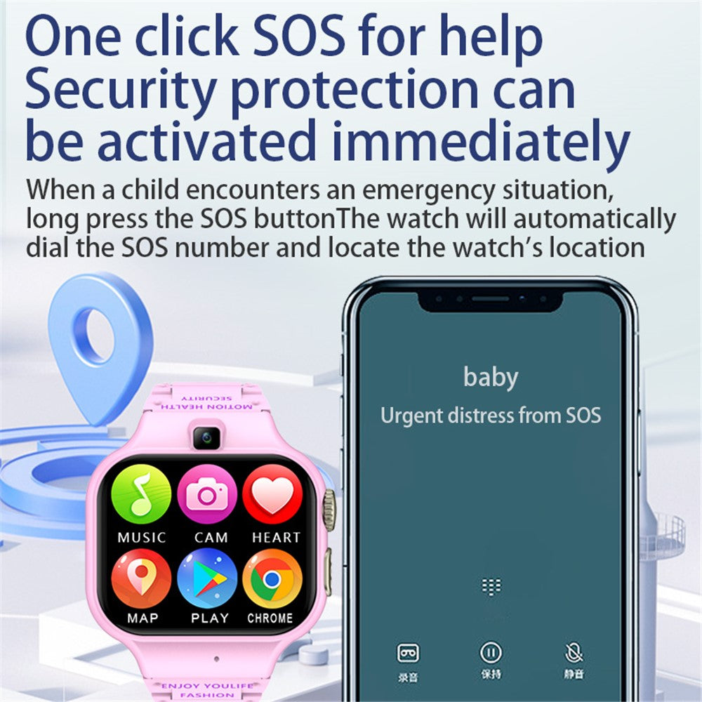 T8 1.89-Inch SOS 4G Children Smart Watch 1GB+16GB Waterproof Electric Band
