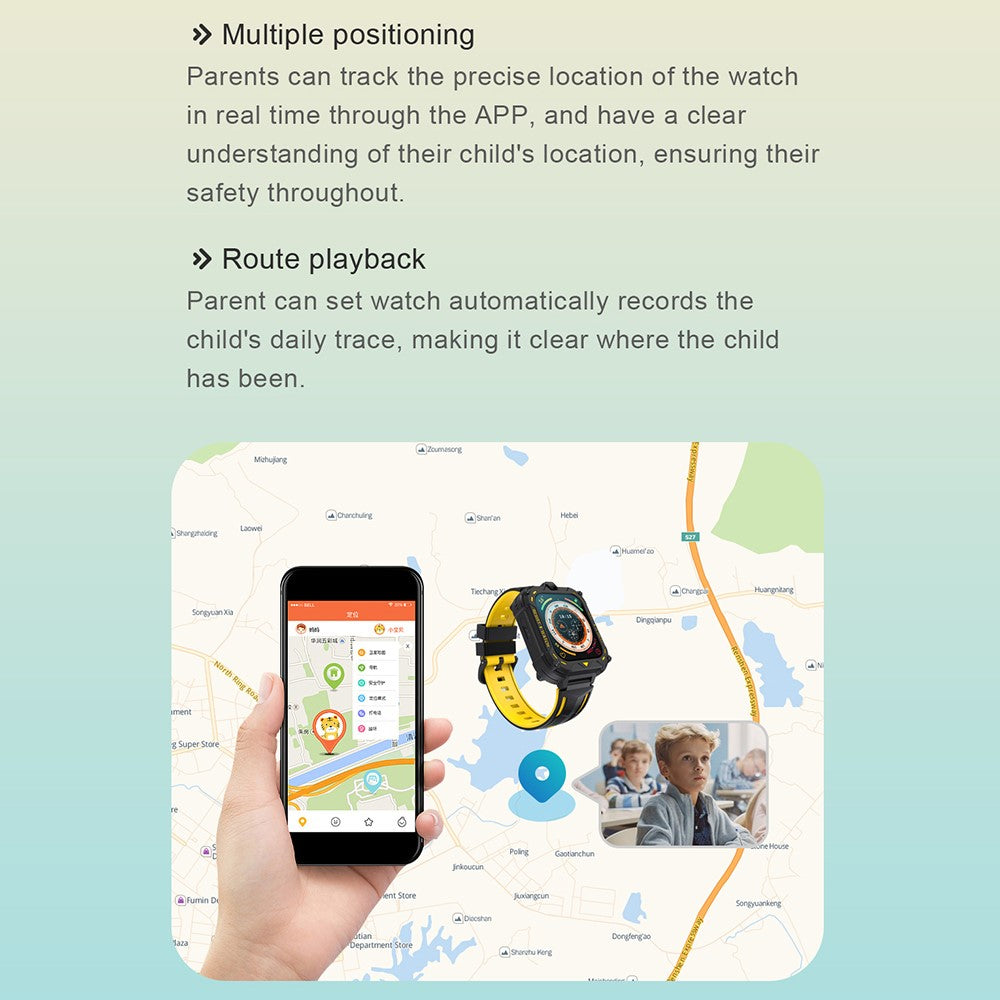 K39 4G 1.83-inch Screen Kids Smart Watch Video Calling SOS GPS Positioning Student Camera Watch