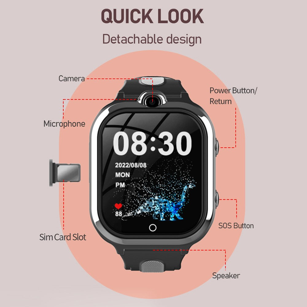 DH02 1.85-inch Kids 4G Smart Watch 1+8G Video Calling SOS Children Camera Watch