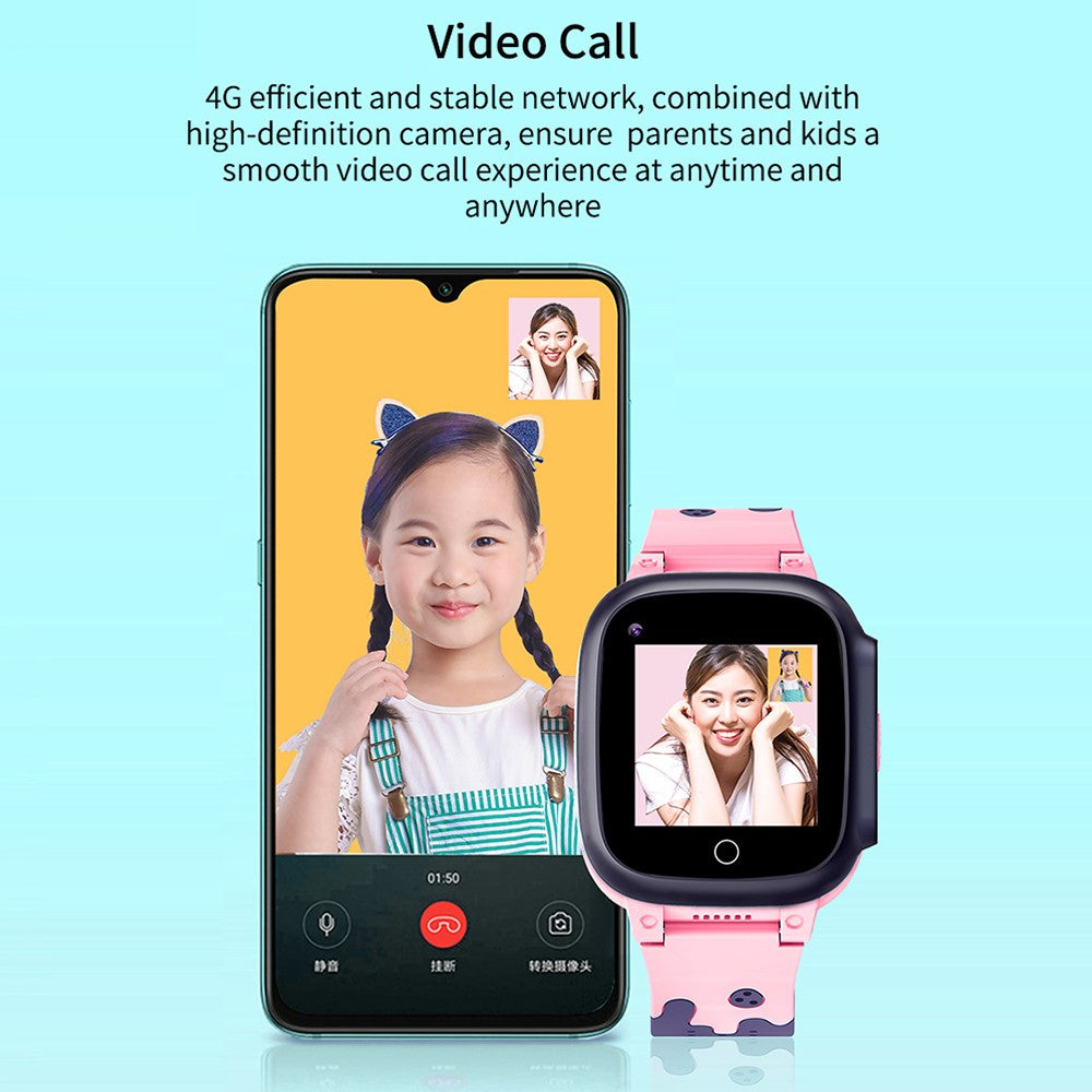 C1 1.3-inch Square Screen 4G Kids Smart Watch Support Video Call Position Tracker