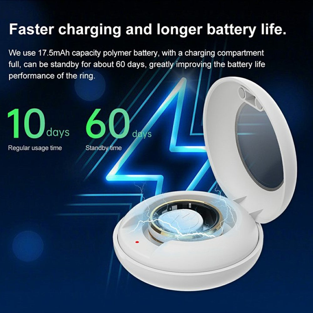SR03 Ultra-Thin Health Monitoring Smart Ring Waterproof Intelligent Finger Ring with Charging Case