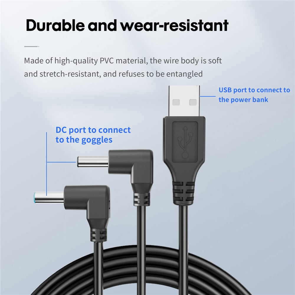 STARTRC 1116885 For DJI Goggles 2 / FPV Goggles V2 USB to Dual DC Charging Cable
