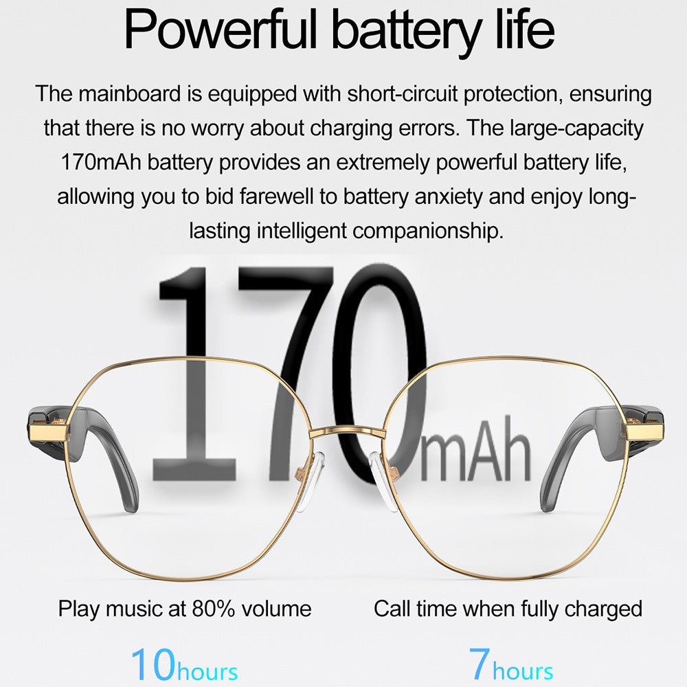 W100B Business Style AI Real-Time Translation Voice Assistant Smart Glasses Bluetooth-Compatible Fashion Eyewear