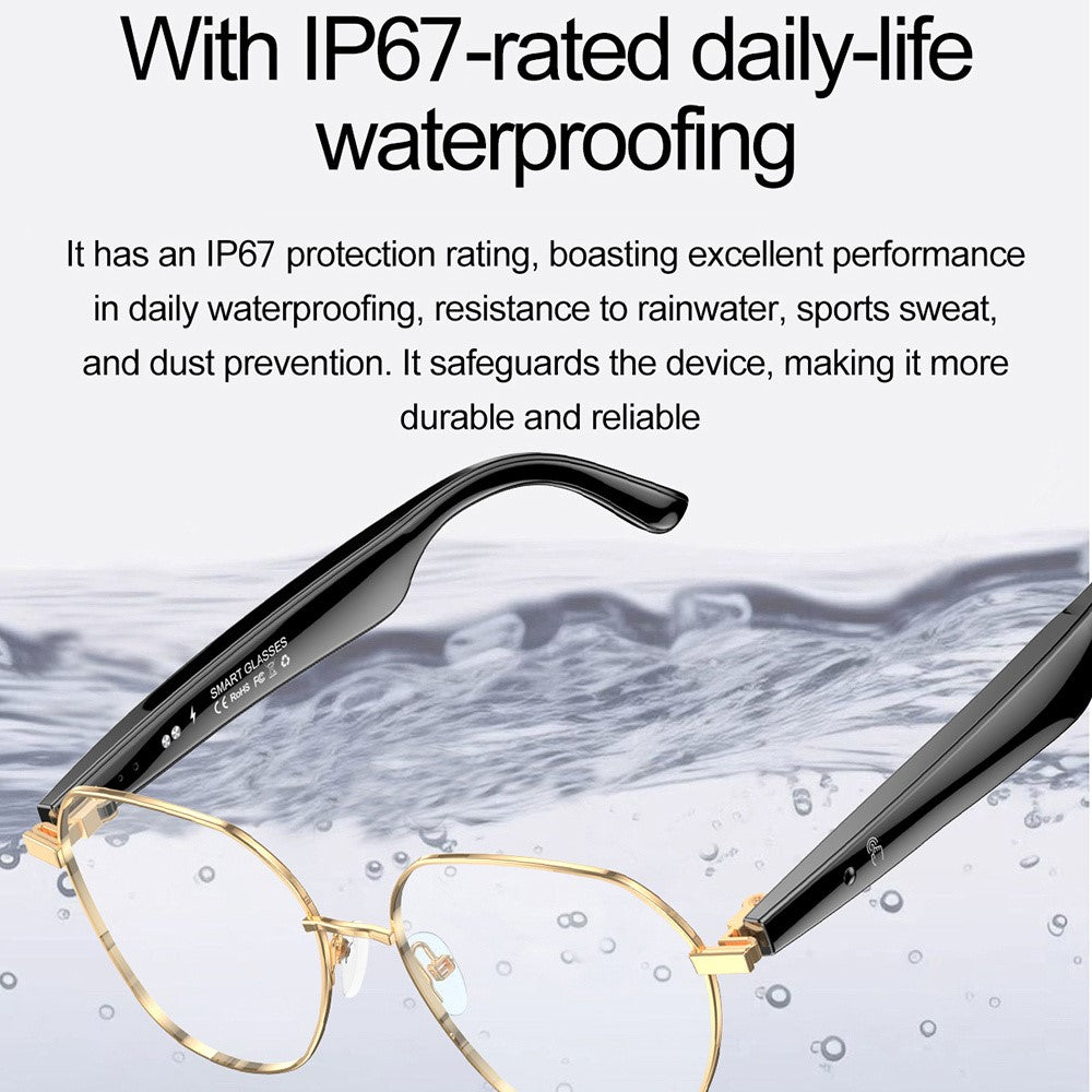 W100B Business Style AI Real-Time Translation Voice Assistant Smart Glasses Bluetooth-Compatible Fashion Eyewear