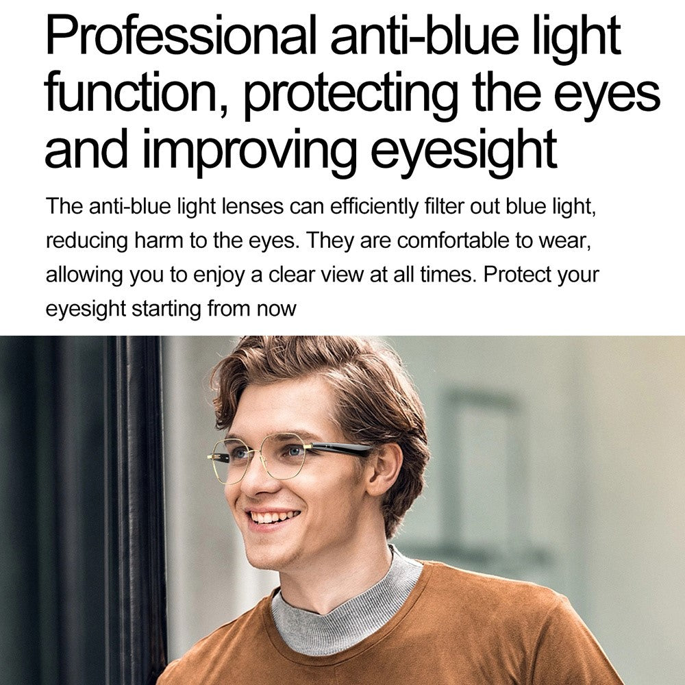 W100B Business Style AI Real-Time Translation Voice Assistant Smart Glasses Bluetooth-Compatible Fashion Eyewear