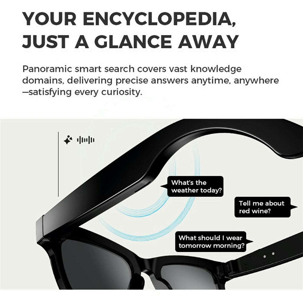M01 Smart Bluetooth-Compatible Audio Sunglasses Call / Music Voice Assistant Real-Time Translation Glasses