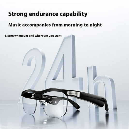 KRETA J21 Plus Smart Glasses Translator for Travel Business Real-Time 144 Languages Bluetooth-Compatible Audio AI Voice Assistant