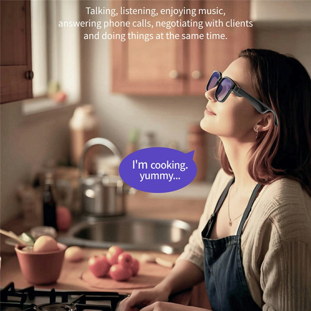 J20E Smart Glasses with Microphone Music Playback Voice Assistant Enabled IPX4 Waterproof