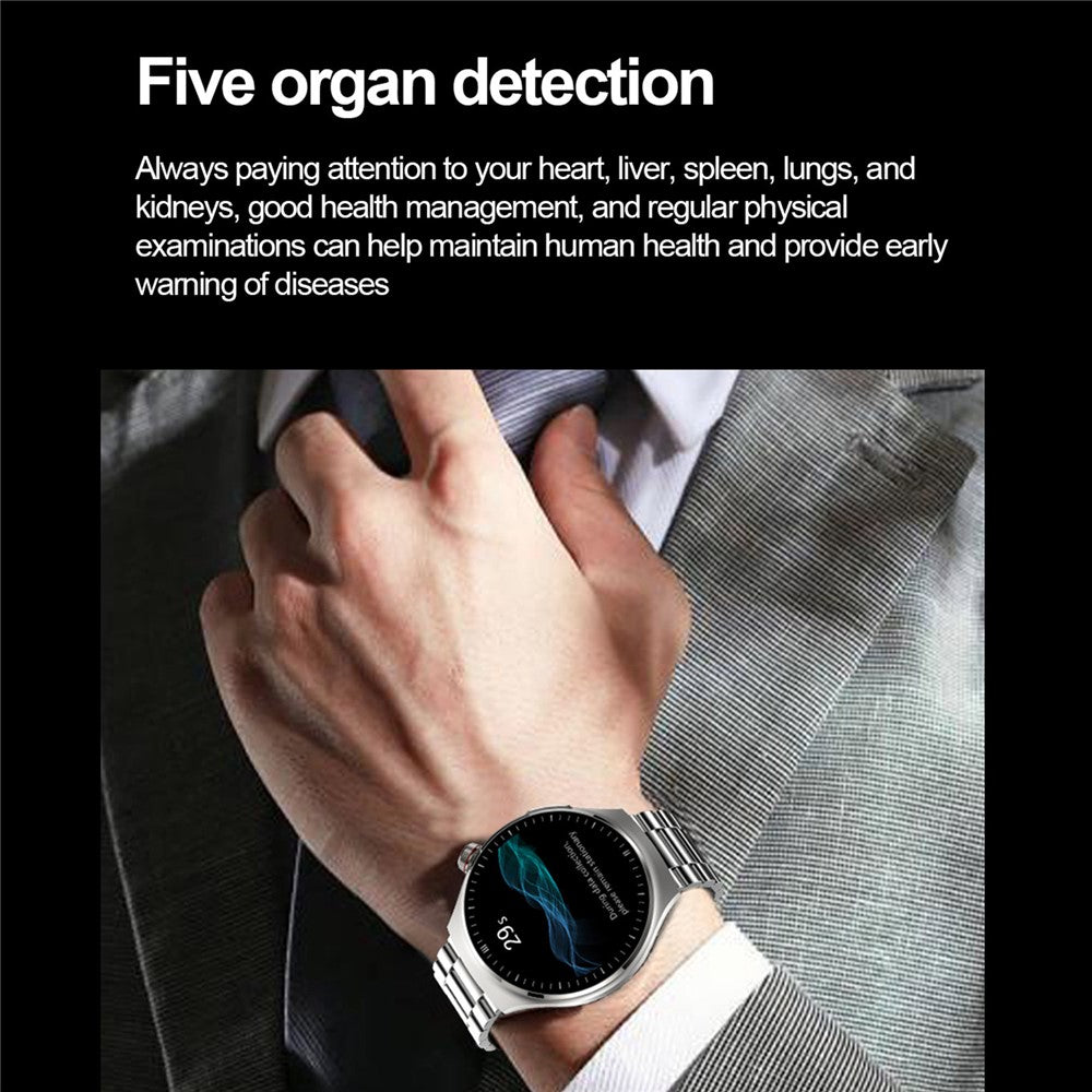 TK26 1.43-inch AMOLED Screen Heart Rate Sleep Monitor Bluetooth-Compatible Calling Smart Watch, Steel Strap
