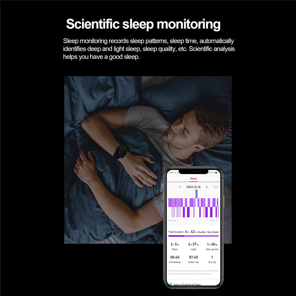 TK26 1.43-inch AMOLED Screen Heart Rate Sleep Monitor Bluetooth-Compatible Calling Smart Watch, Steel Strap