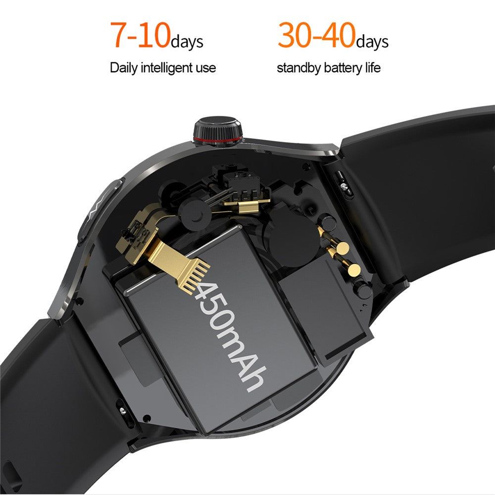 TK26 1.43-inch AMOLED Screen Heart Rate Sleep Monitor Bluetooth-Compatible Calling Smart Watch, Steel Strap