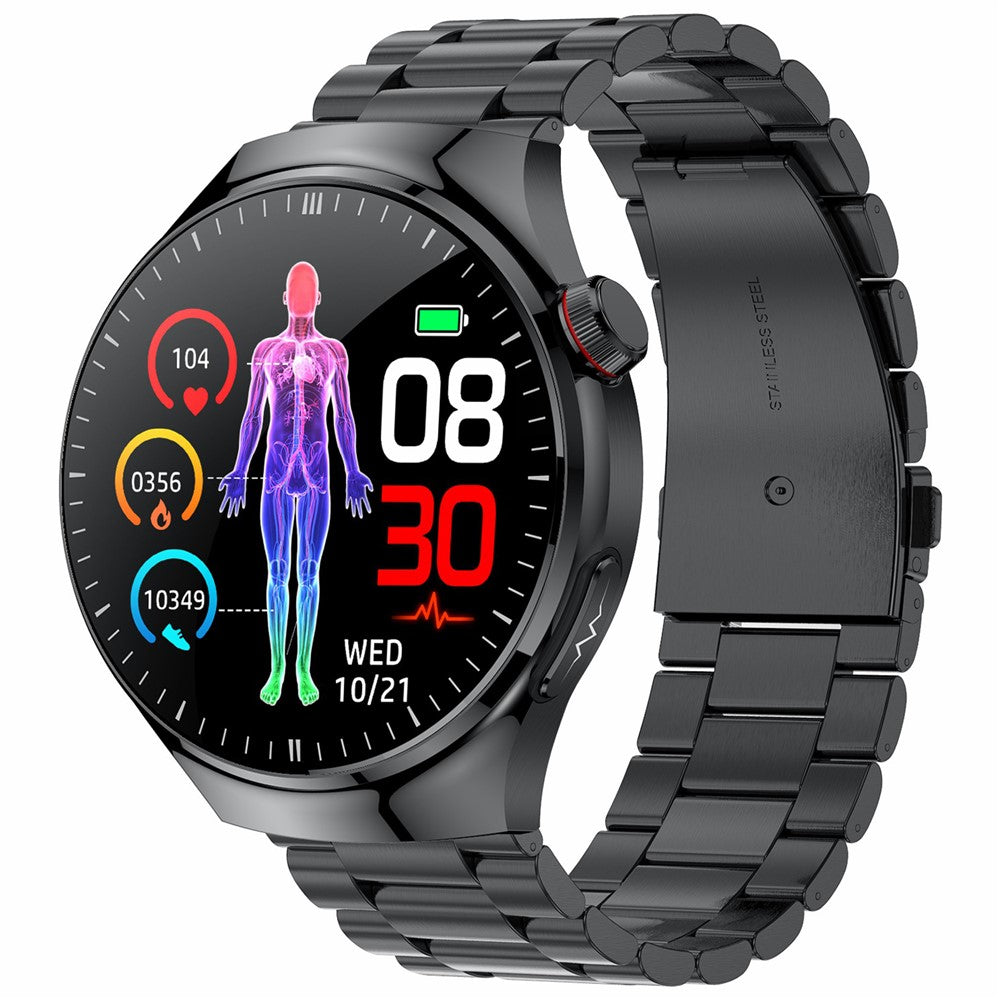 TK26 1.43-inch AMOLED Screen Heart Rate Sleep Monitor Bluetooth-Compatible Calling Smart Watch, Steel Strap