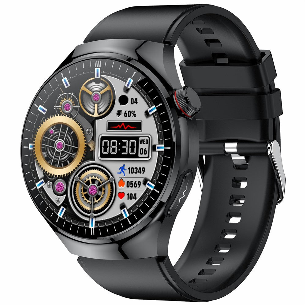 TK26 AMOLED Round Watch Organ Detection Health Monitoring Bluetooth-compatible Calling Smart Watch, Silicone Strap
