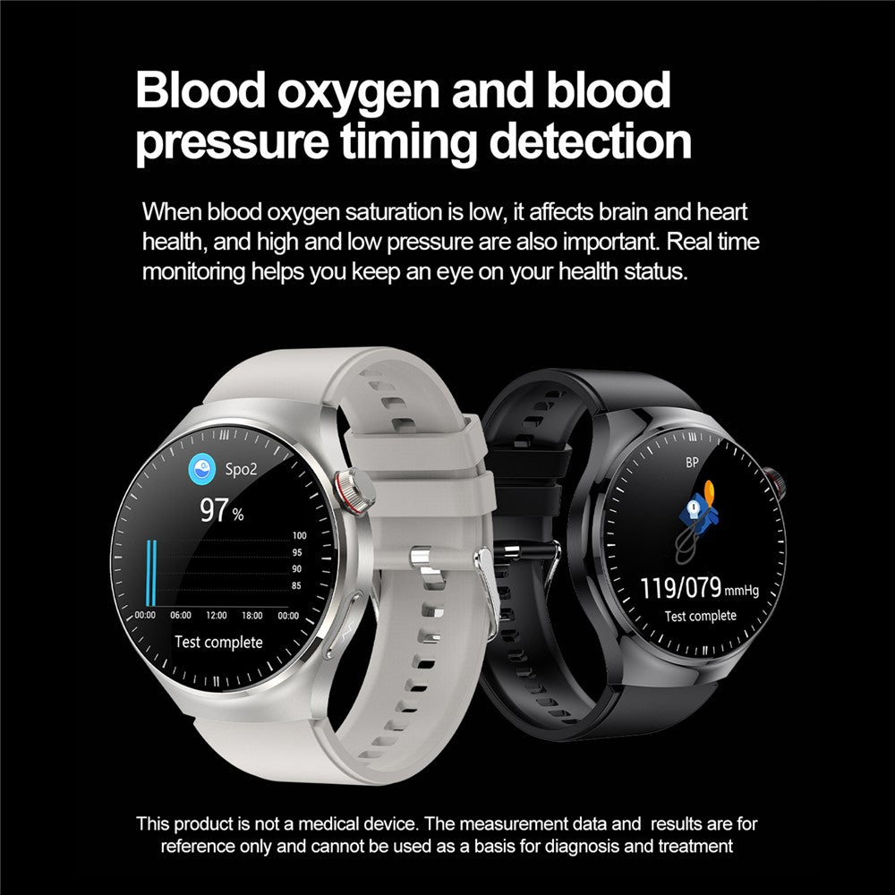 TK26 AMOLED Round Watch Organ Detection Health Monitoring Bluetooth-compatible Calling Smart Watch, Silicone Strap