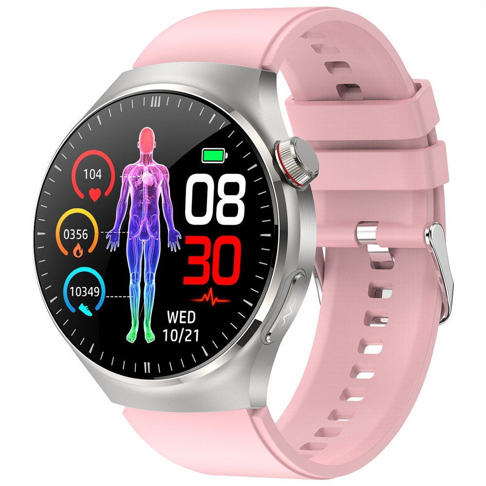 TK26 AMOLED Round Watch Organ Detection Health Monitoring Bluetooth-compatible Calling Smart Watch, Silicone Strap