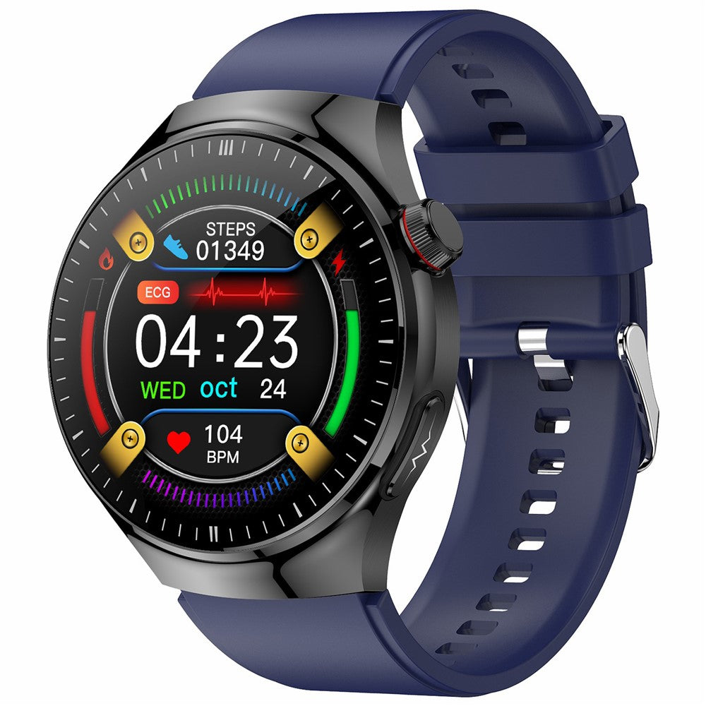 TK26 AMOLED Round Watch Organ Detection Health Monitoring Bluetooth-compatible Calling Smart Watch, Silicone Strap