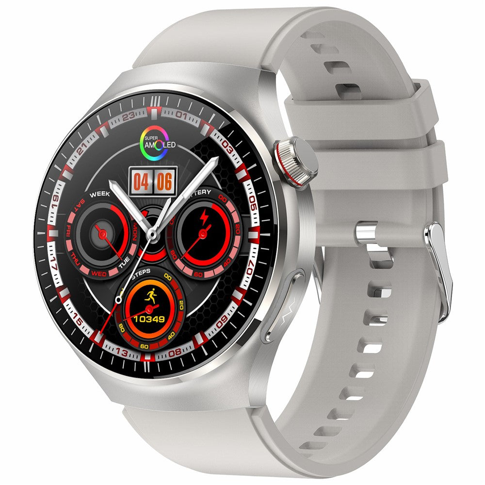 TK26 AMOLED Round Watch Organ Detection Health Monitoring Bluetooth-compatible Calling Smart Watch, Silicone Strap