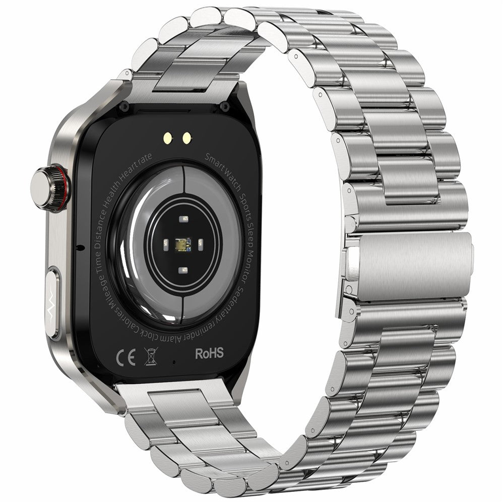 TK16 2.04-inch AMOLED Screen Smart Watch Micro-Physical Examination ECG Heart Rate Monitor Sport Watch, Steel Strap