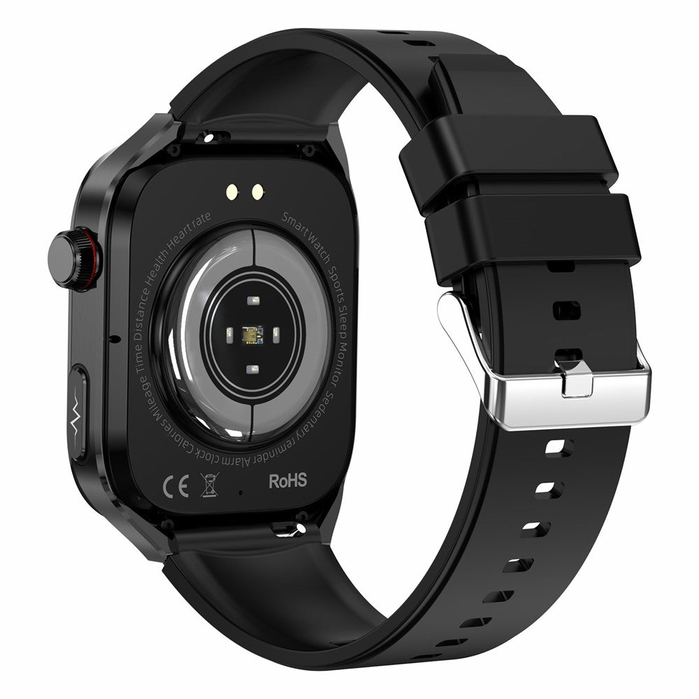 TK16 2.04-inch AMOLED Screen Smart Watch ECG Micro-Physical Examination Heart Rate Monitor, Silicone Strap