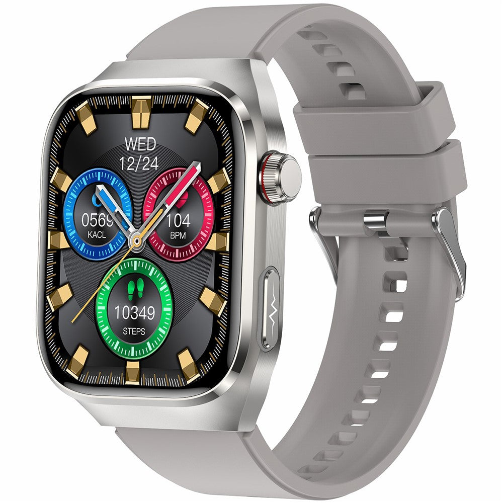 TK16 2.04-inch AMOLED Screen Smart Watch ECG Micro-Physical Examination Heart Rate Monitor, Silicone Strap