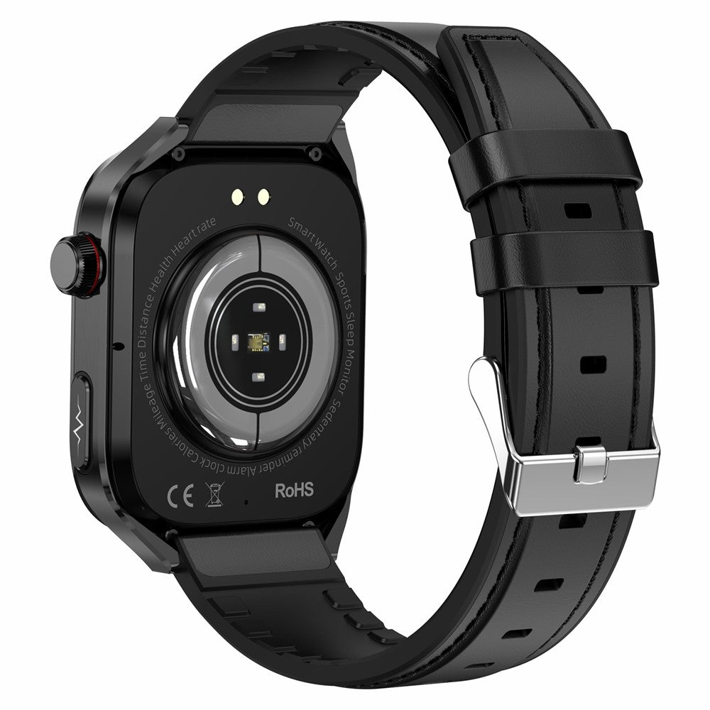 TK16 AMOLED Screen Smart Watch Micro-Physical Examination ECG Health Monitoring Sport Watch, Leather Strap