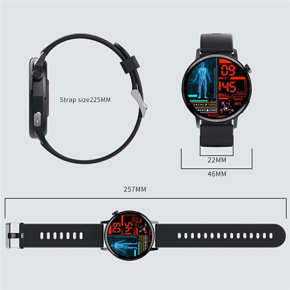 F67 Pro ECG Blood Sugar Uric Acid Monitoring Smart Watch 1.41-inch Round Sport Watch