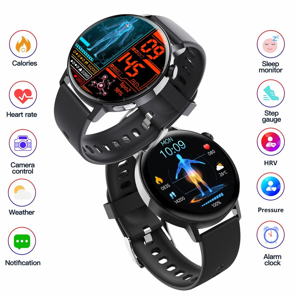 F67 Pro ECG Blood Sugar Uric Acid Monitoring Smart Watch 1.41-inch Round Sport Watch