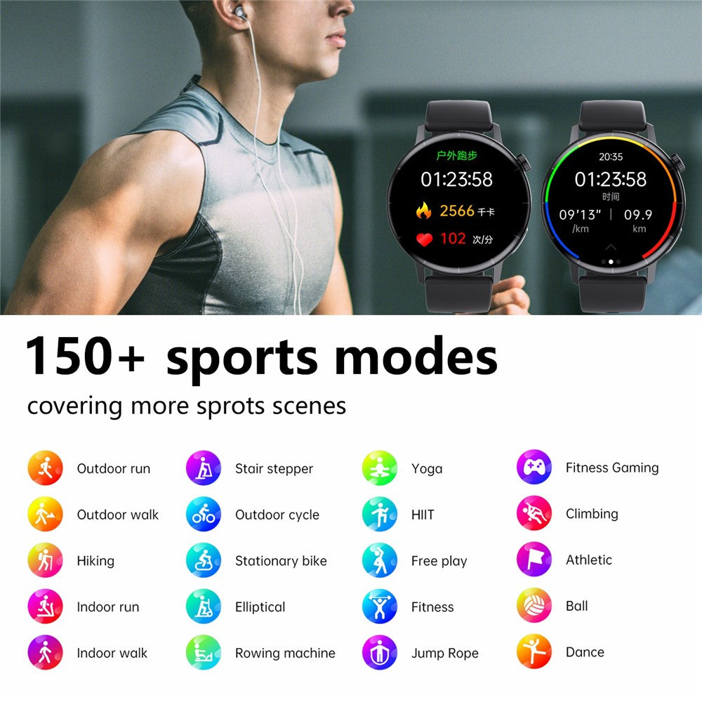 F67 Pro ECG Blood Sugar Uric Acid Monitoring Smart Watch 1.41-inch Round Sport Watch