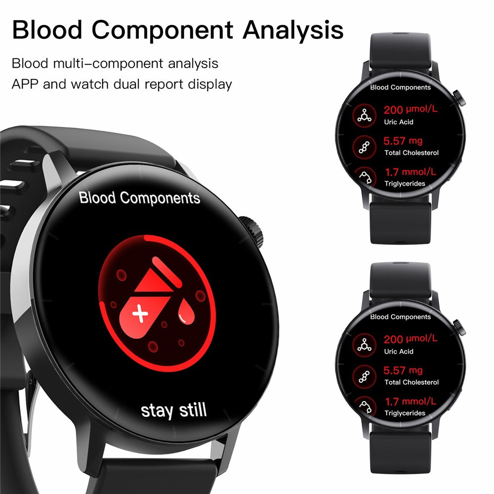 F67 Pro ECG Blood Sugar Uric Acid Monitoring Smart Watch 1.41-inch Round Sport Watch