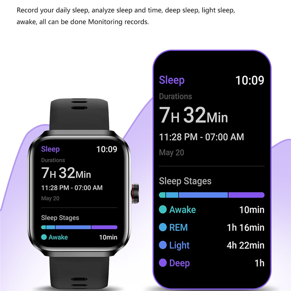 NX22 AMOLED Square Touch Screen Smart Watch GPS Health Monitoring Sport Watch