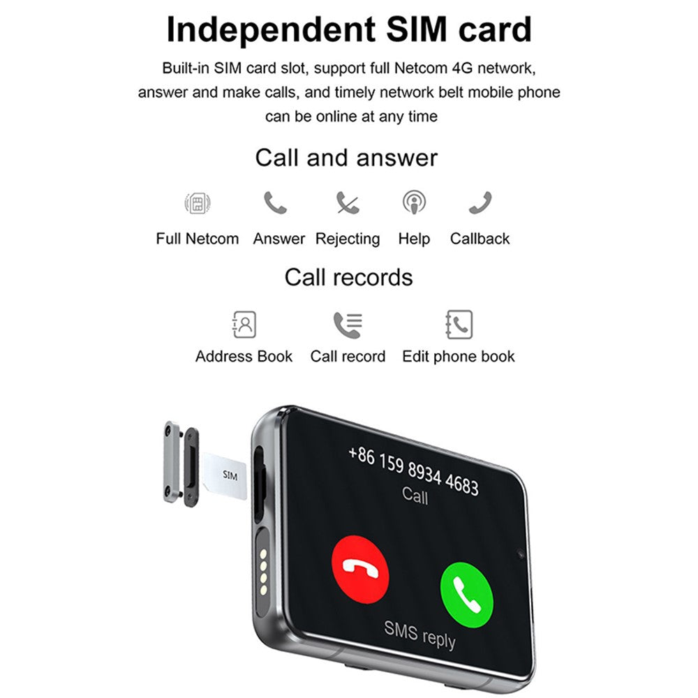 UNIWA DM200 4GB+64GB Smart Watch 2.88-Inch Screen Camera 4G Phone Calling Wrist Bracelet