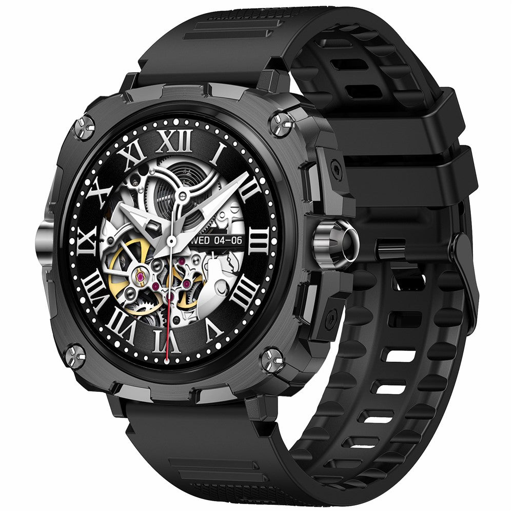 AK71 1.43-inch Touch Screen Waterproof Smart Watch Heart Rate Monitor Sports Watch, Silicone Strap