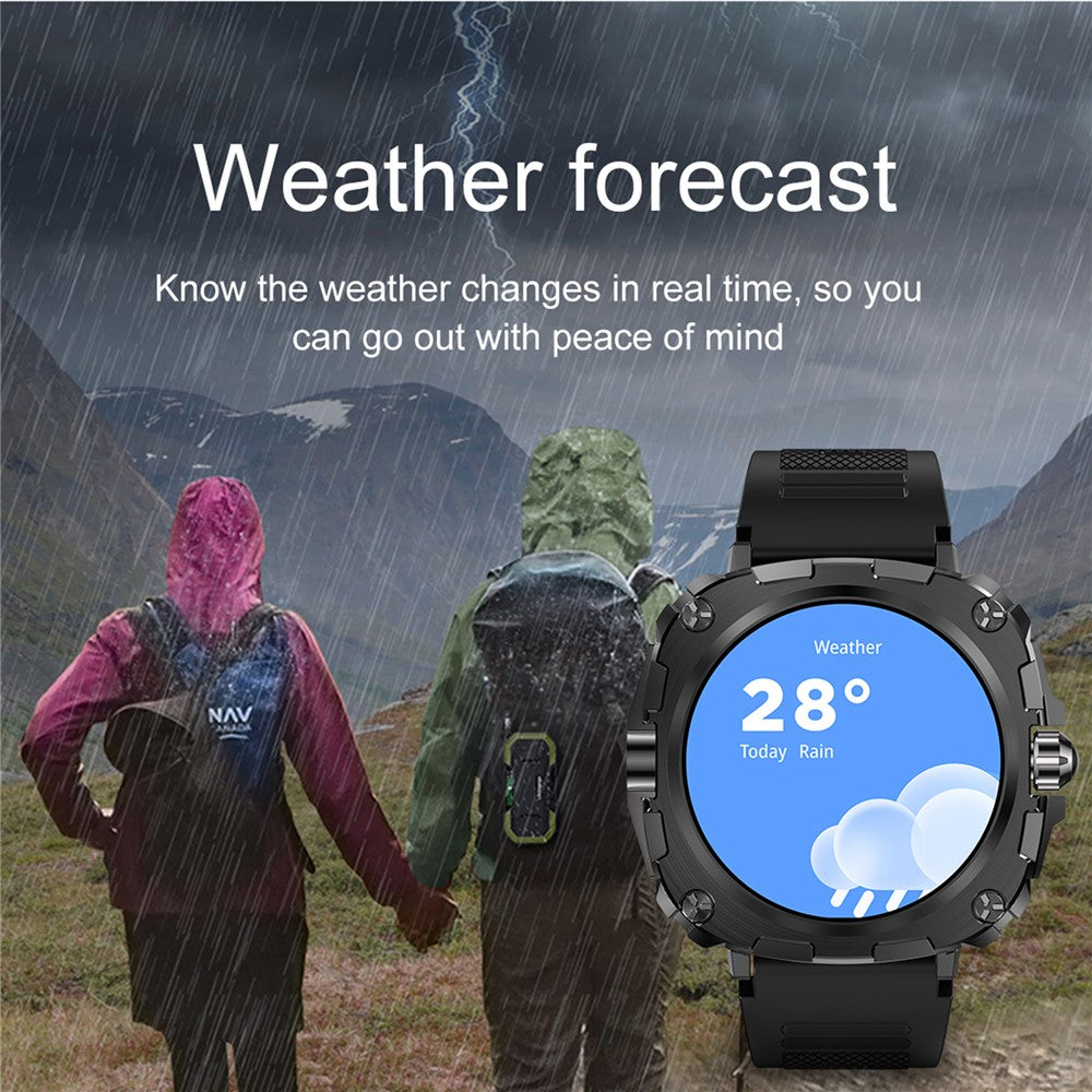 AK71 1.43-inch Touch Screen Waterproof Smart Watch Heart Rate Monitor Sports Watch, Silicone Strap