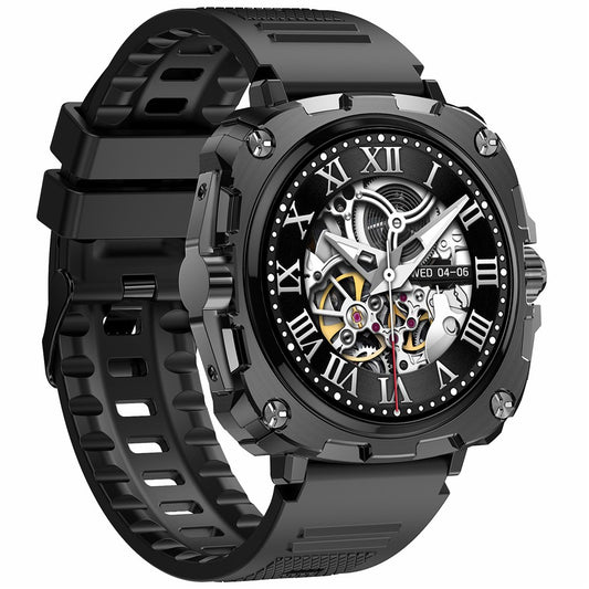 AK71 1.43-inch Touch Screen Waterproof Smart Watch Heart Rate Monitor Sports Watch, Silicone Strap