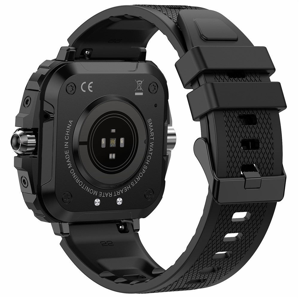 AK71 1.43-inch Touch Screen Waterproof Smart Watch Heart Rate Monitor Sports Watch, Silicone Strap