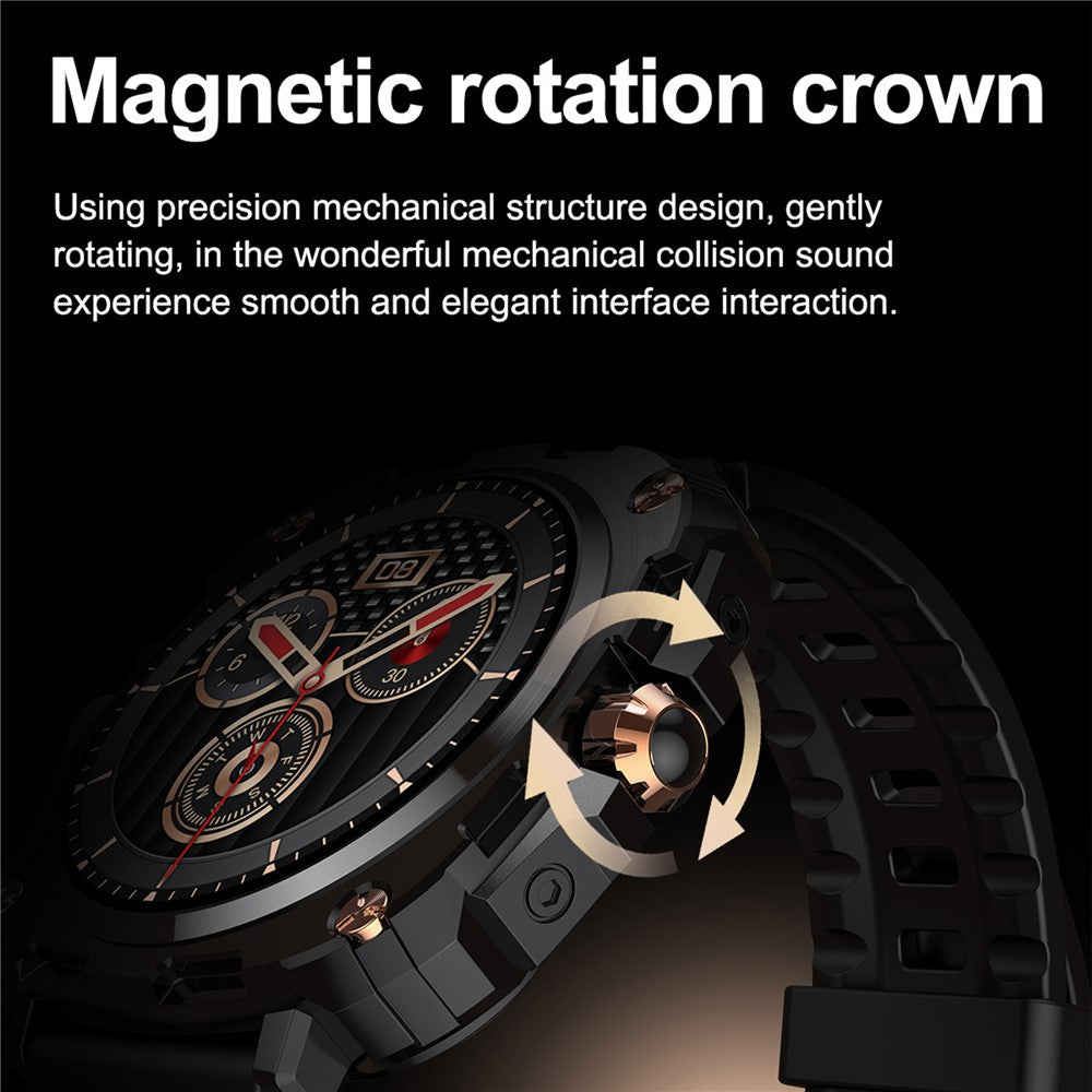AK71 1.43-inch Touch Screen Waterproof Smart Watch Heart Rate Monitor Sports Watch, Silicone Strap