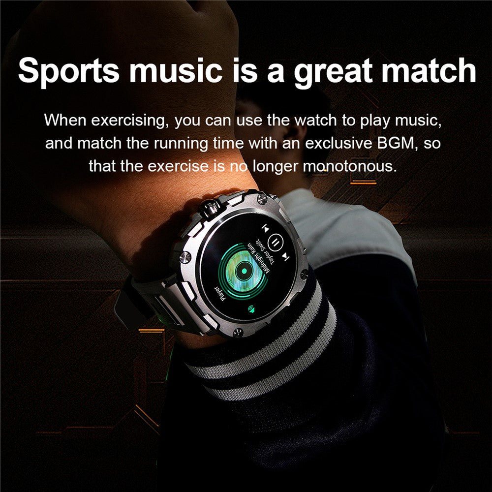 AK71 1.43-inch Touch Screen Waterproof Smart Watch Heart Rate Monitor Sports Watch, Silicone Strap