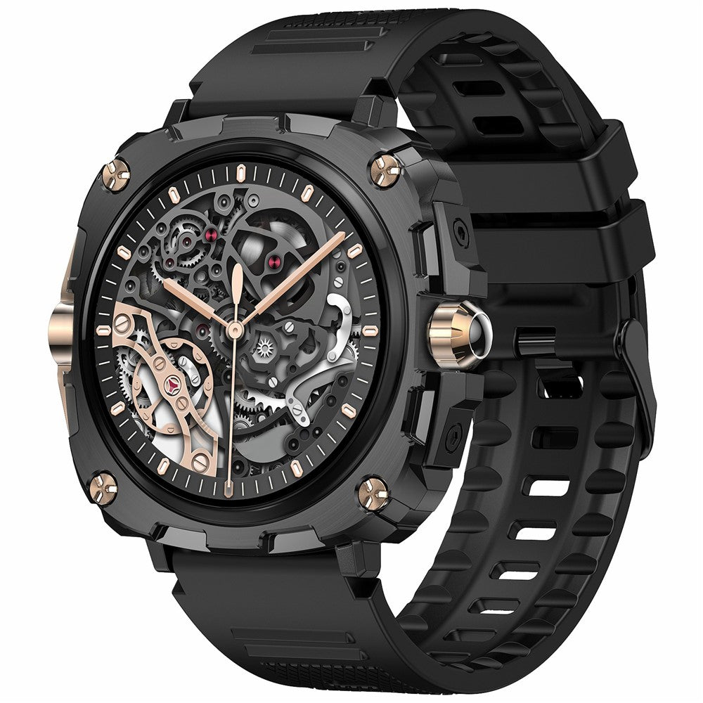 AK71 1.43-inch Touch Screen Waterproof Smart Watch Heart Rate Monitor Sports Watch, Silicone Strap