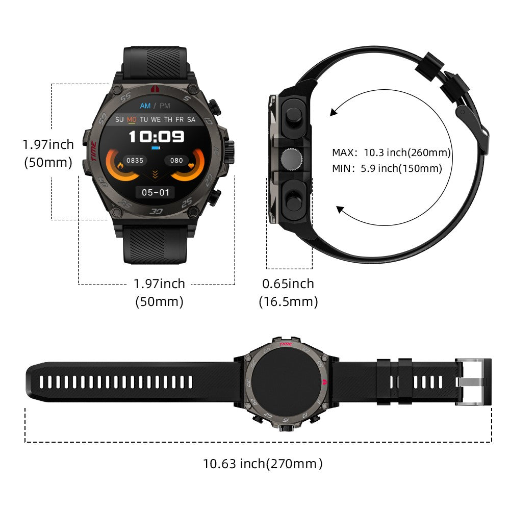 LC18 2-in-1 1.53-inch AMOLED Screen Heart Rate Monitor Smart Watch + TWS Bluetooth-compatible Earbuds