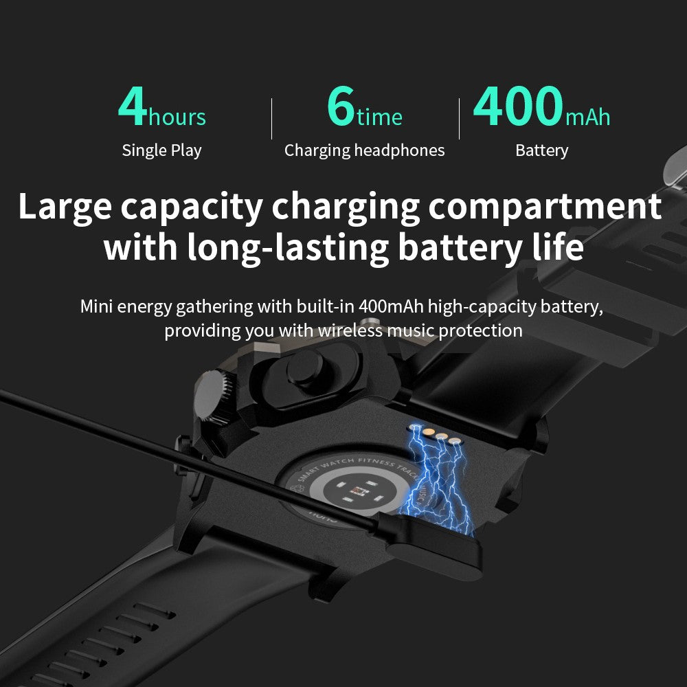 LC18 2-in-1 1.53-inch AMOLED Screen Heart Rate Monitor Smart Watch + TWS Bluetooth-compatible Earbuds