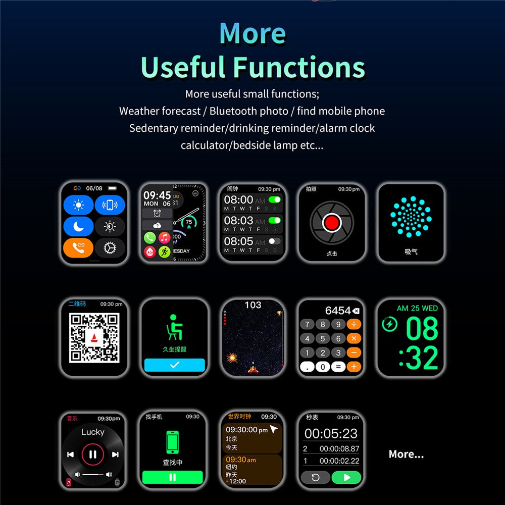 CY13 1.9 inch HD Screen Bluetooth-compatible Call Smart Watch Heart Rate Health Monitoring Sports Watch