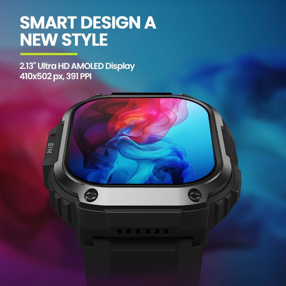 ZEBLAZE Thor SQ 2.13-inch AMOLED Screen Video Calls 4G Smart Watch, 2+16GB