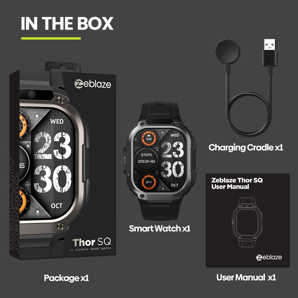 ZEBLAZE Thor SQ 2.13-inch AMOLED Screen Video Calls 4G Smart Watch, 2+16GB