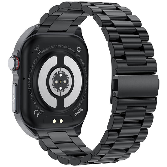 ET585 Smart Watch SOS Emergency Call ECG Function Bracelet with Steel Strap