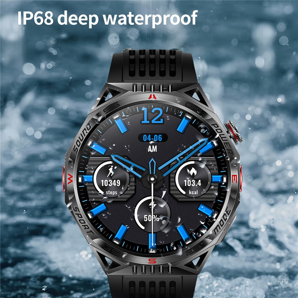 HT28 1.85 inch Screen Smart Watch Bluetooth-compatible Call Bracelet with Compass, Flashlight Function