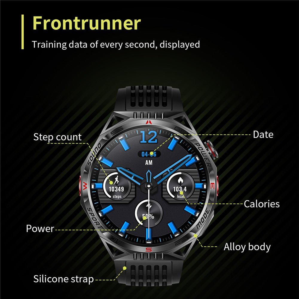 HT28 1.85 inch Screen Smart Watch Bluetooth-compatible Call Bracelet with Compass, Flashlight Function