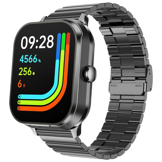 D8 Pro 2-in-1 Bluetooth-compatible TWS Earphone Health Monitoring Bluetooth-compatible Calling Smart Watch, Steel Strap