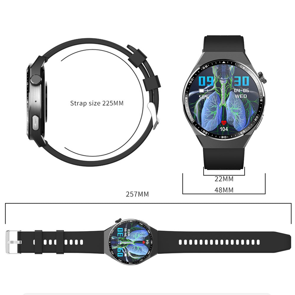 F800 Bluetooth-compatible Call Smart Watch Blood Oxygen ECG Monitor SOS Sports Bracelet, Silicone Strap