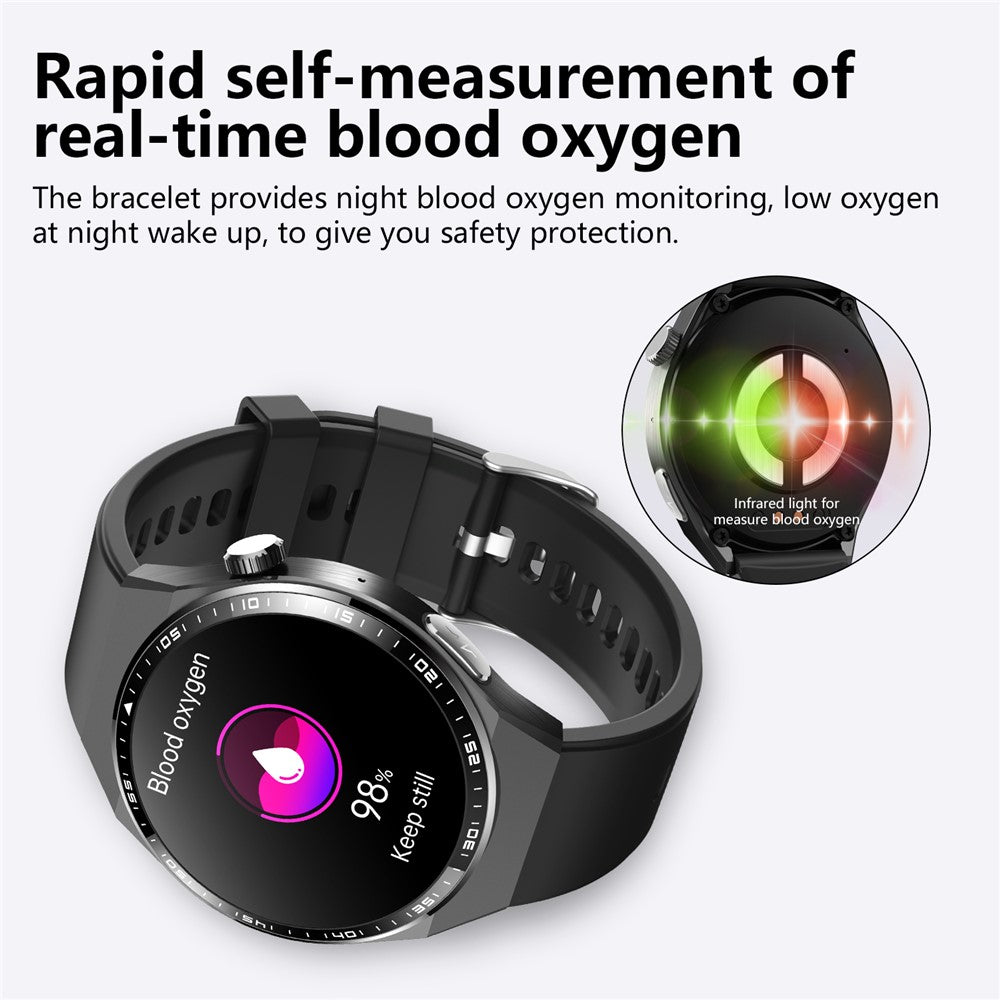 F800 Bluetooth-compatible Call Smart Watch Blood Oxygen ECG Monitor SOS Sports Bracelet, Silicone Strap