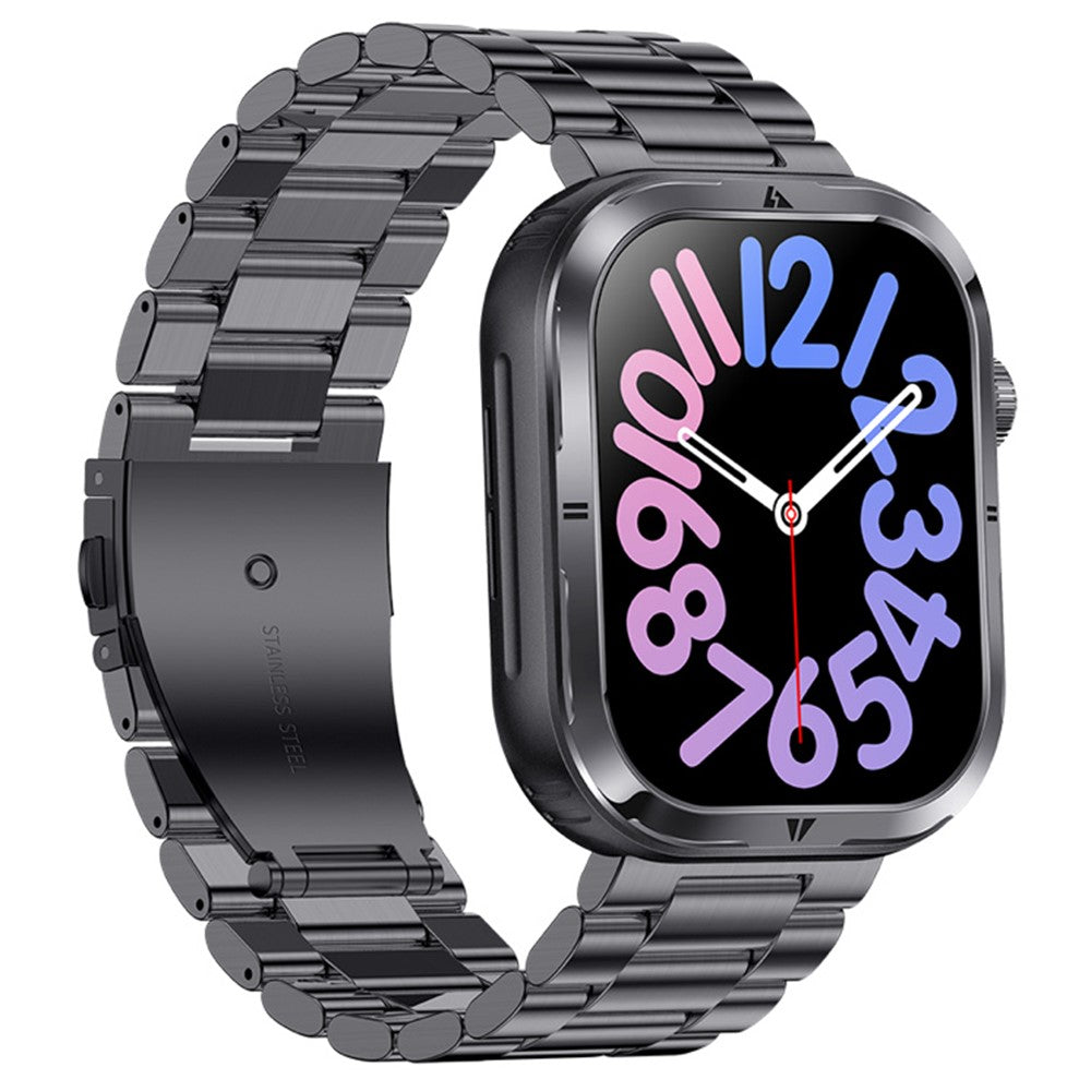 MK86 2.01-inch Screen Bluetooth-compatible Call Smart Watch Health Monitoring Flashlight Sports Watch, Silicone + Steel Strap